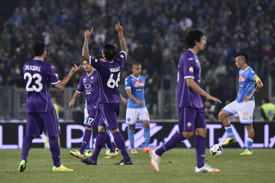 Al 28&#39; del primo tempo la Fiorentina accorcia con Vargas: 2.-1. LaPresse